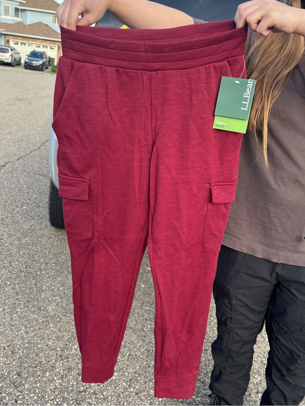 L.L. Bean Women's Burgundy Cargo Joggers